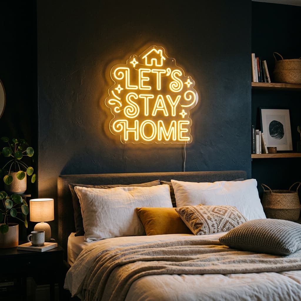 custom orange spiritual neon sign for home mandir temple wall