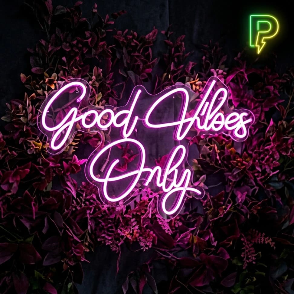 custom pink neon sign good vibes only for bedroom wall decor