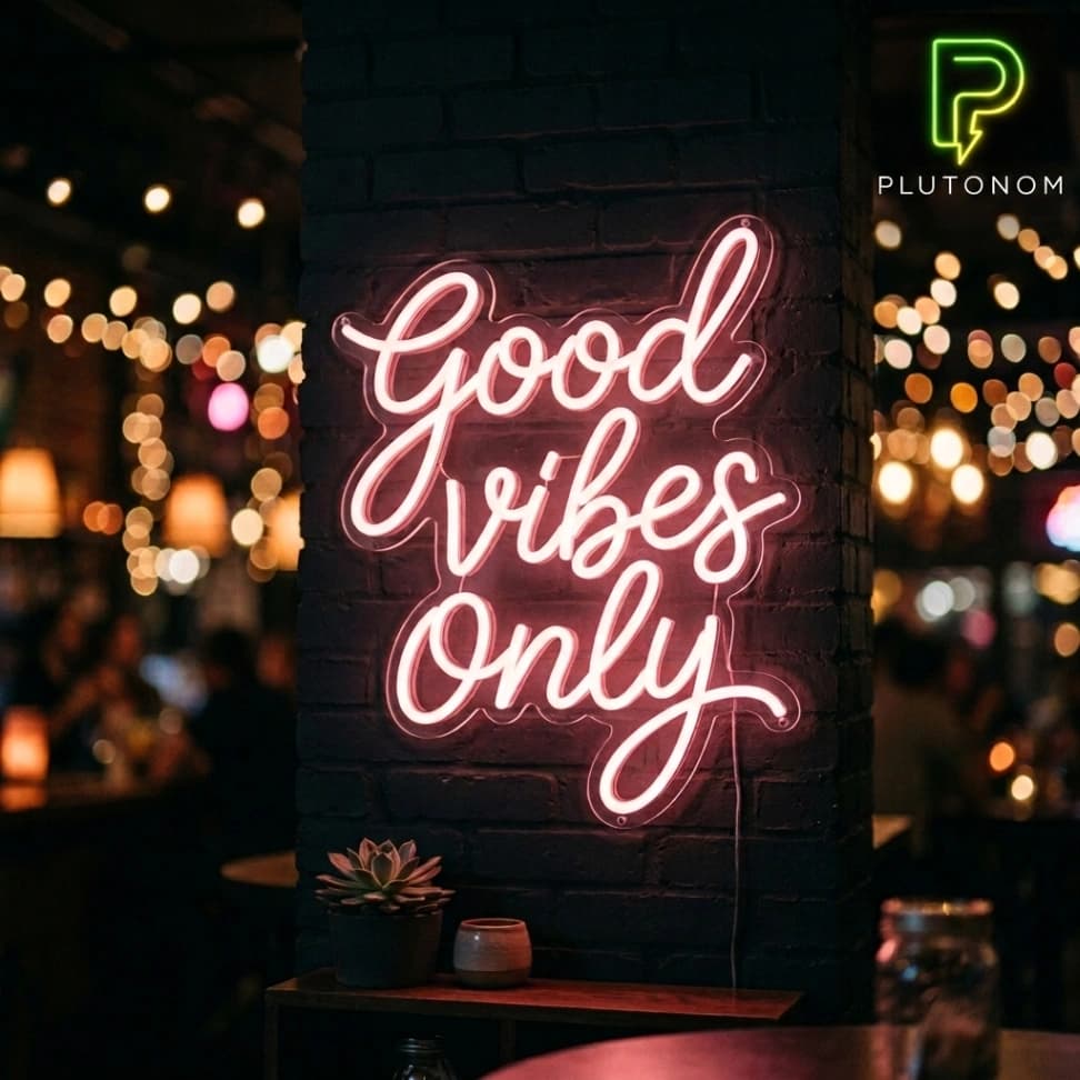 custom pink neon sign good vibes only for bedroom wall decor